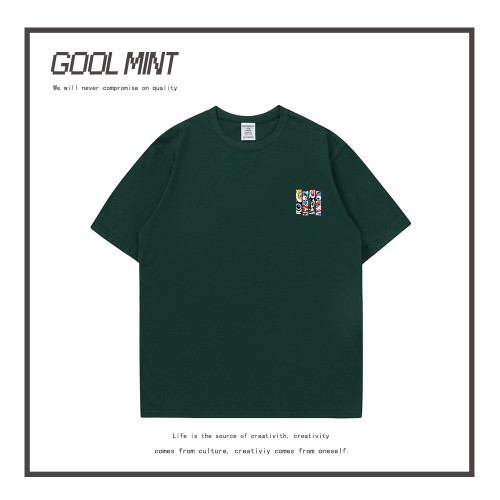 GOOL MINT短袖男T恤夏季新款國潮臉譜印花純棉半袖寬松潮牌男上衣