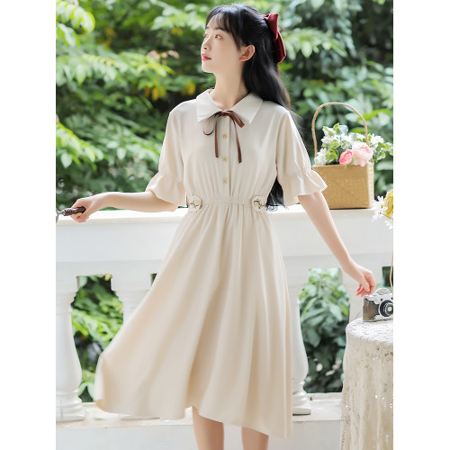 Next  Kiss夏天學院風連衣裙女裝夏季學生森系簡約少女長裙子仙女