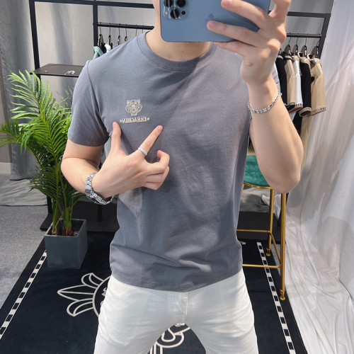 國際奢侈品男t恤2022新款高級歐貨刺綉短袖男士歐洲站潮牌半袖體