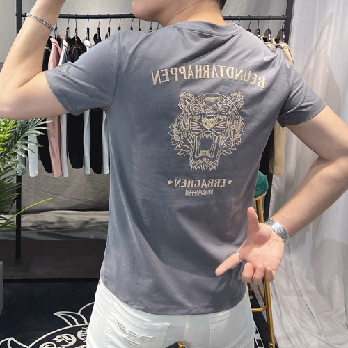 國際奢侈品男t恤2022新款高級歐貨刺綉短袖男士歐洲站潮牌半袖體