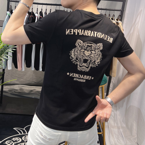 國際奢侈品男t恤2022新款高級歐貨刺綉短袖男士歐洲站潮牌半袖體