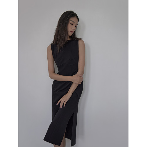 mytopbuyer BNPS 輕禮服小衆高級感黑色連衣裙輕奢小黑裙無袖中裙
