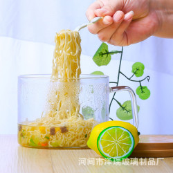 玻璃泡麵碗 帶蓋大容量泡麵神器宿捨沙拉碗 可明火微波爐加熱