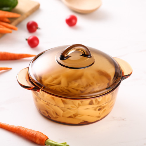 網紅玻璃鍋樂美雅玻璃鍋琥珀鍋晶彩鍋湯鍋燉鍋明火直燒耐高溫家用