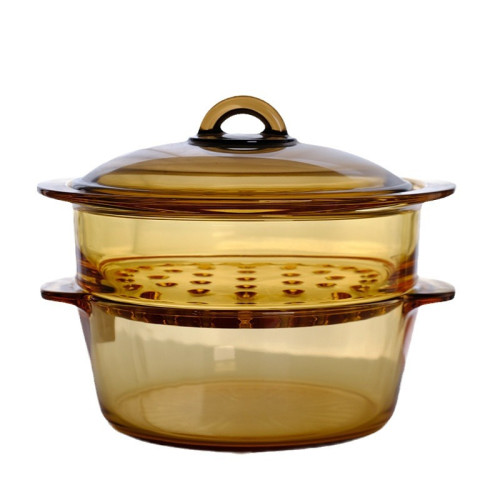 網紅玻璃鍋樂美雅玻璃鍋琥珀鍋晶彩鍋湯鍋燉鍋明火直燒耐高溫家用