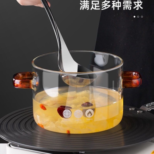 高硼矽玻璃鍋燉湯家用煮鍋瓦斯明火耐高溫湯耐高溫玻璃鍋