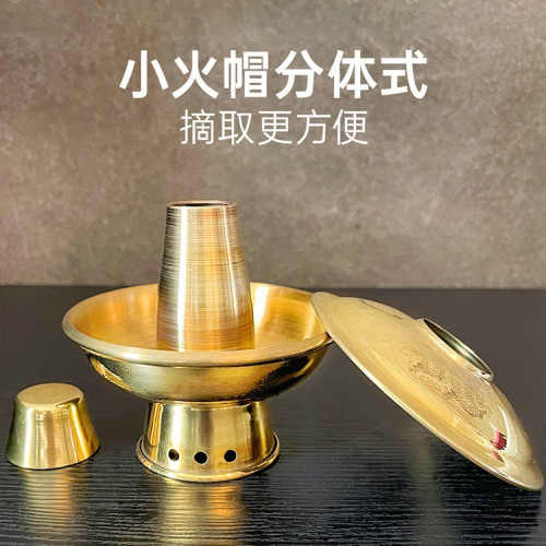 扮家家酒廚具袖珍小火鍋創意手把件工藝品迷你家用招財黃銅客廳擺件