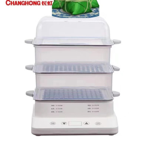 三層電蒸鍋透明蒸汽鍋定時預約蒸煮燉一體全自動電蒸箱智能蒸煮鍋