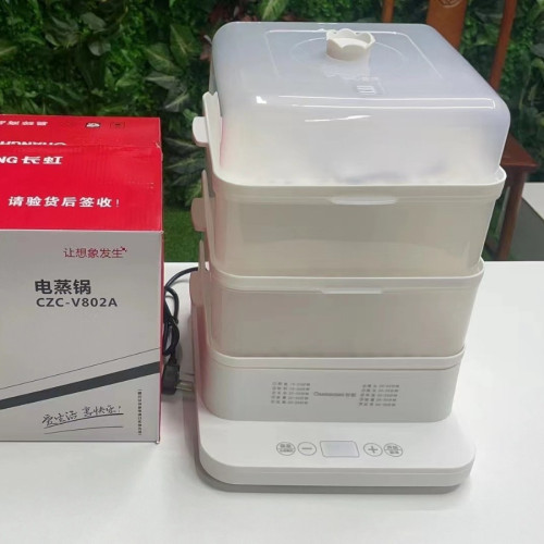 三層電蒸鍋透明蒸汽鍋定時預約蒸煮燉一體全自動電蒸箱智能蒸煮鍋