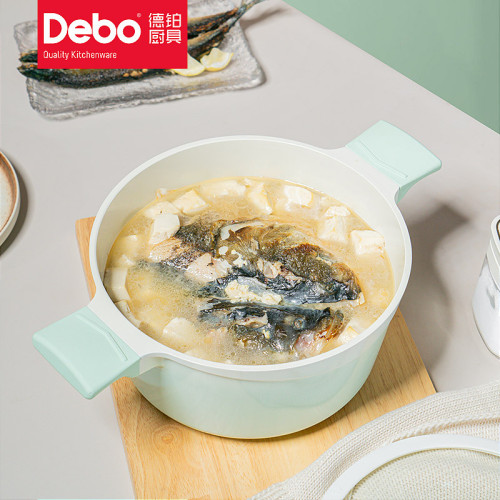 Debo/德鉑希維亞24cm湯鍋家用瓦斯電磁爐煮湯鍋不沾鍋燉肉煲湯鍋