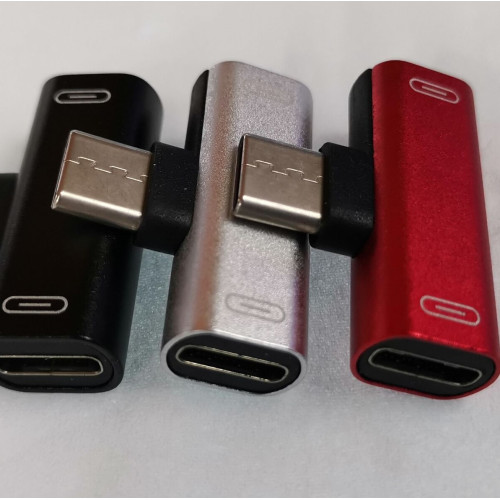 Type-c雙母轉接頭  通話音頻 適用於樂視一分二T型雙母轉接頭