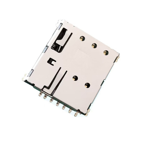 Nano sim卡座1.37有柱卡槽push sd tf micro手機連接器