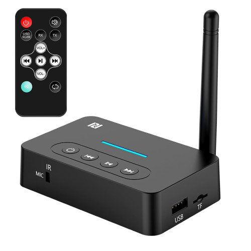 新款5.1藍牙接收器接收發射三合一 NFC接收轉老式音響功放USB聲卡