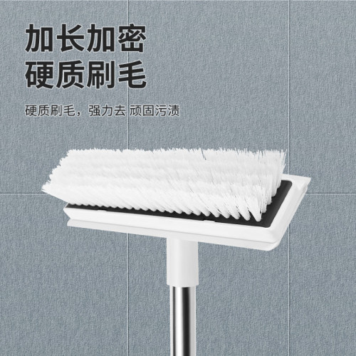 家用二合一長柄地刷硬毛刷厠所浴室洗地刷磁磚縫隙清潔刷