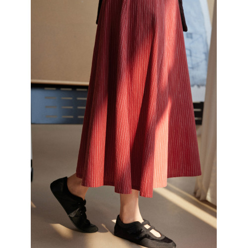 「MISAZ」一眼愛上的條紋！公主線分割 多片式魚尾裙擺方領連衣裙