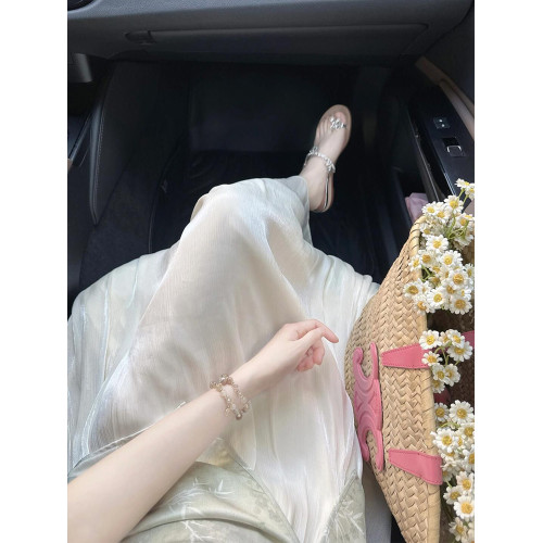 新中式改良旗袍連衣裙女夏季新款假兩件國風印花長裙子小個子收腰