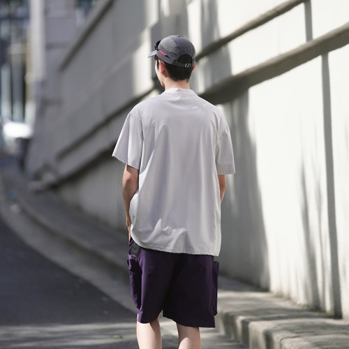 夏季男T恤通勤日系抑菌薄款運動涼感寬松拼接短袖