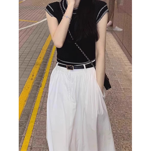 XZOXZO夏季鹽系穿搭配一整套禦姐港風休閒時尚兩件套裝連衣裙子女