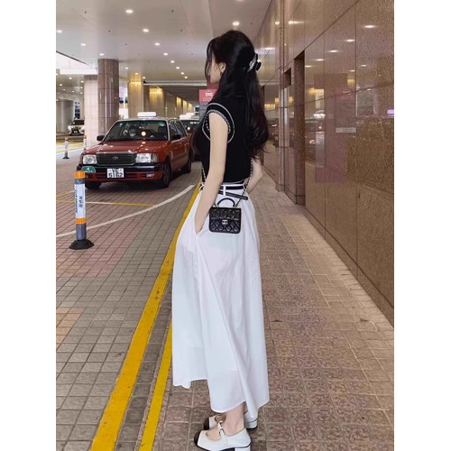 XZOXZO夏季鹽系穿搭配一整套禦姐港風休閒時尚兩件套裝連衣裙子女