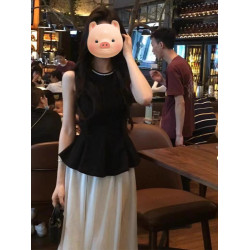 禦姐風情萬種釘珠無袖連衣裙女夏季2025新款小衆設計感大裙擺長裙