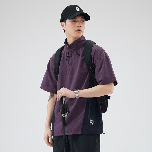 春夏新款棒球短袖顯臉小韓版百搭休閒鴨舌帽戶外時尚波蘿布男t恤