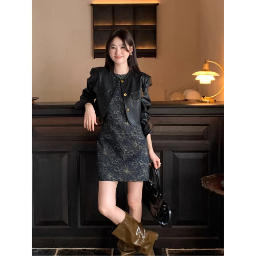無袖掛脖吊帶連衣裙女早春小個子碎花牛仔裙短裙內搭打底裙女春秋