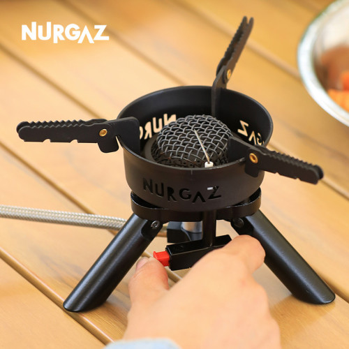 NURGAZ露營爐具分體式可折疊爐頭帶電子打火氣爐可攜式猛火爐防風