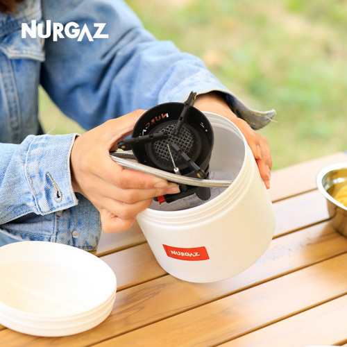 NURGAZ露營爐具分體式可折疊爐頭帶電子打火氣爐可攜式猛火爐防風