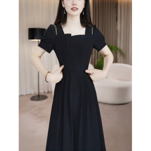 高級真絲連衣裙女夏2026新款今年流行爆款高腰顯瘦上流社會小個子