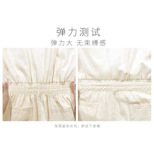 【丹甯時刻-天絲牛仔裙】清爽高腰顯瘦休閒短袖連衣裙春季新款の