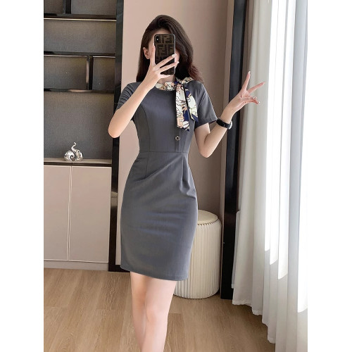 夏裝新款氣質顯瘦職業裝連衣裙女美容師珠寶店酒店時尚高級工作服