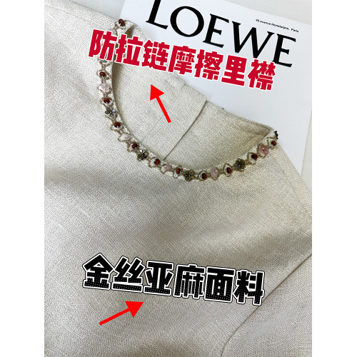 LKLMAKEO 高級感時尚顯瘦短袖90%亞麻金線裙女2025夏季新款連衣裙