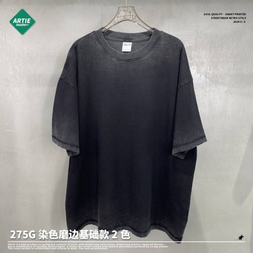 artie男裝|春夏新品g反面炒色做舊磨邊洗水男t恤潮牌復古t