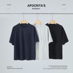 APO男裝 |插肩短袖男T恤潮牌寬松圓領薄款夏季百搭上衣內搭打底