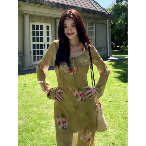 法式復古度假風氣質連衣裙女2025夏季新款長裙今年流行的爆款裙子