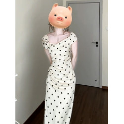 法式高級感波點連衣裙子女2025新款爆款夏季穿搭氣質掐腰顯瘦長裙