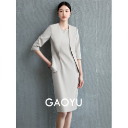 高語時尚職業裝套裝2026夏季西裝外套顯瘦通勤時尚連衣裙兩件套