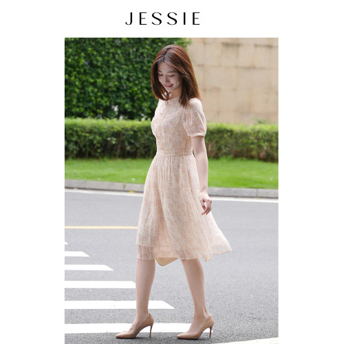 【博主同款x花至】JESSIE夏法式優雅碎花連衣裙女茶歇裙顯瘦裙子