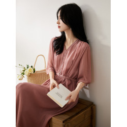 笑涵閣 ｜雲想霓裳｜ 鋪錦列綉2025钜獻桑蠶絲順紆真絲連衣裙