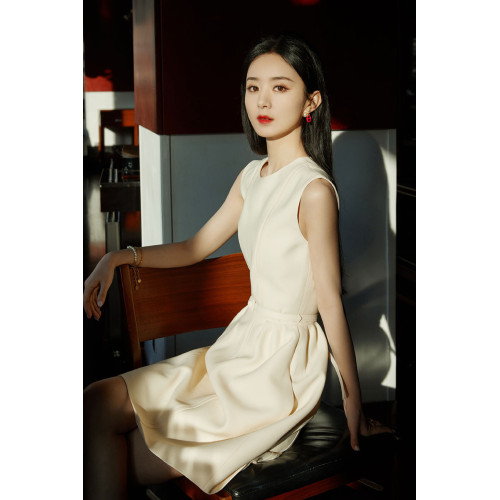 明星趙麗穎同款晚禮服裙女宴會氣質顯瘦連衣裙主持人禮服女裝夏季
