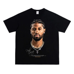 Paul George 喬治大頭版-美式籃球純棉夏季短袖上衣秋冬長袖男t恤