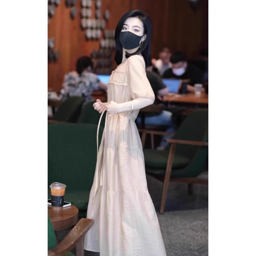 XZOXZO2025新款茶歇法式冷淡高級感氣質禦姐輕熟風泡泡袖連衣裙夏