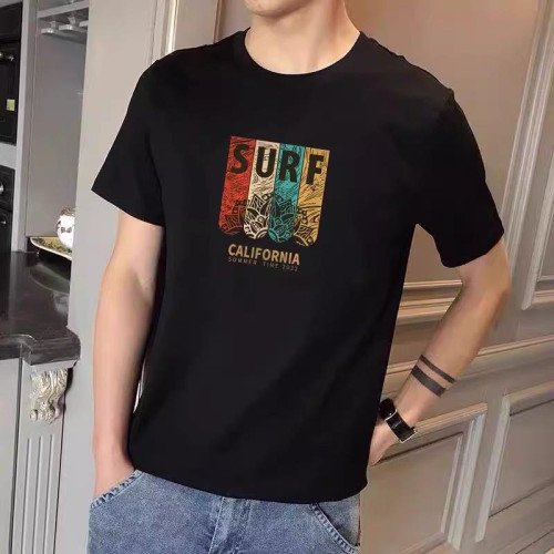 潮牌夏季新款白色短袖男t恤韓版潮流印花寬松體恤衫大碼休閒上衣