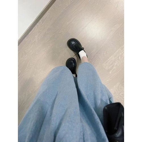 假兩件牛仔連衣裙女2025夏季新款法式高腰短袖學院風襯衫拼接裙子