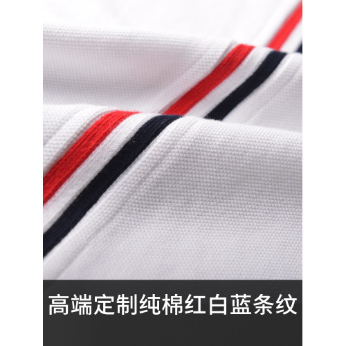 背後色帶潮牌TB短袖純棉男T恤圓領休閒個性帥氣潮流夏季新款上衣