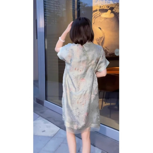 XZOXZO2025夏季新款女裝新中式國風改良旗袍年輕款減齡氣質連衣裙