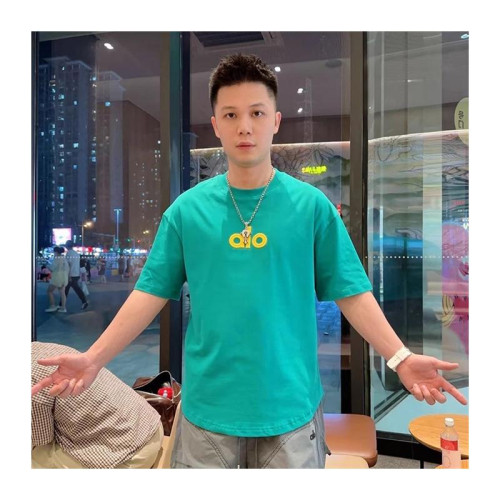 2025夏季新款男士短t時尚潮流百搭重工拼接男t恤美式潮流半袖上衣