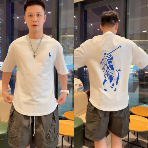 探戈服飾【貼布綉戰馬t恤】25夏季短袖美式潮流百搭重工刺綉男t恤