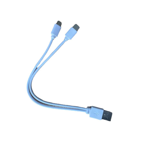 一拖二USB短線安卓type-c二合一適用蘋果行動電源快充電線
