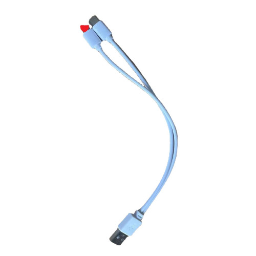 一拖二USB短線安卓type-c二合一適用蘋果行動電源快充電線